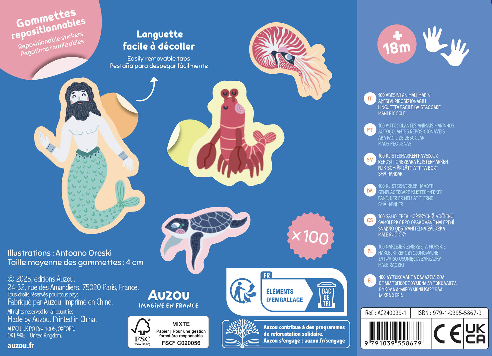 Ma Pochette De 100 Gommettes - Animaux De La Mer Ma Pochette De 100 Gommettes - Animaux De La Mer