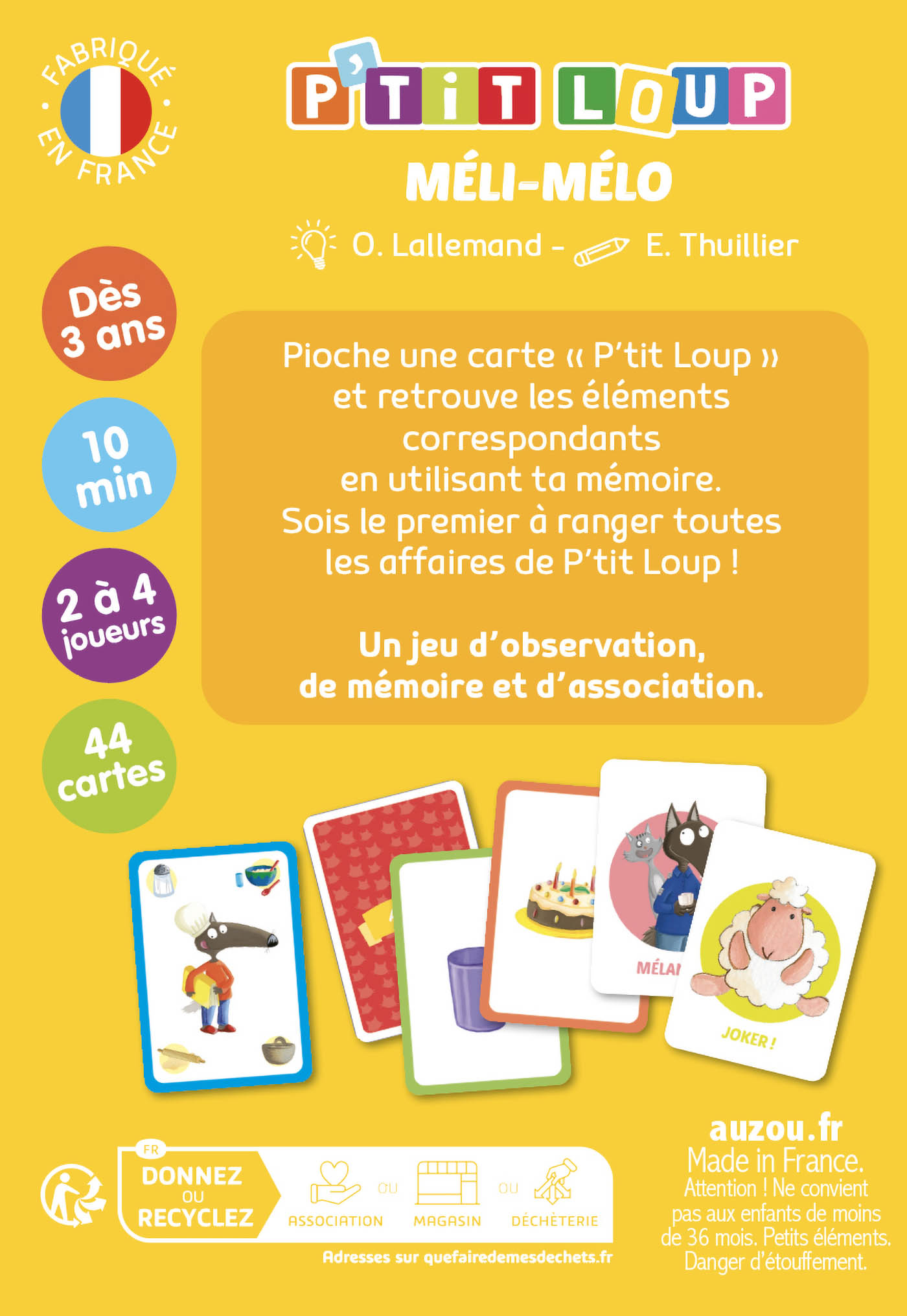 Jeu De Cartes - Mon Jeu P'tit Loup - Méli-Mélo