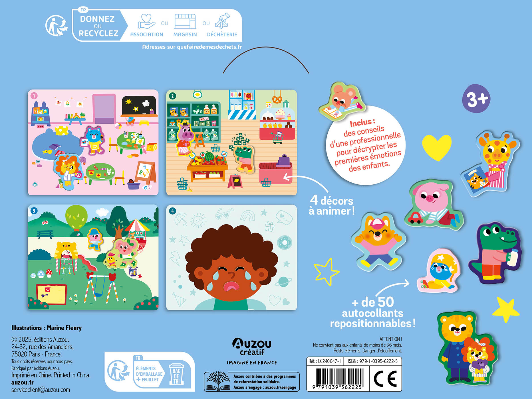 Ma Pochette D'artiste - Mes Premiers Autocollants En Relief - Les Émotions