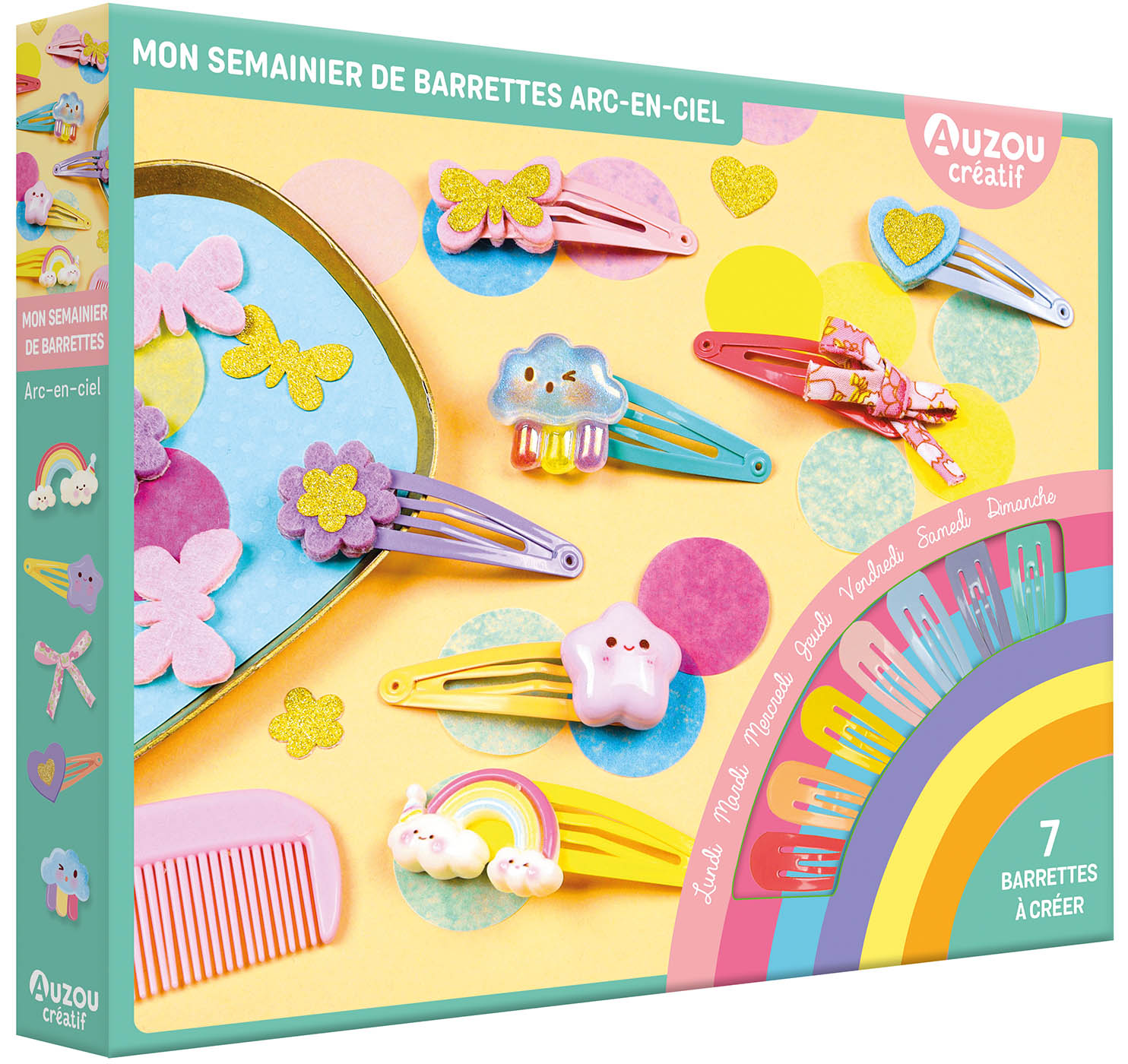 Mon Coffret D'artiste - Mon Semainier De Barrettes Arc-En-Ciel