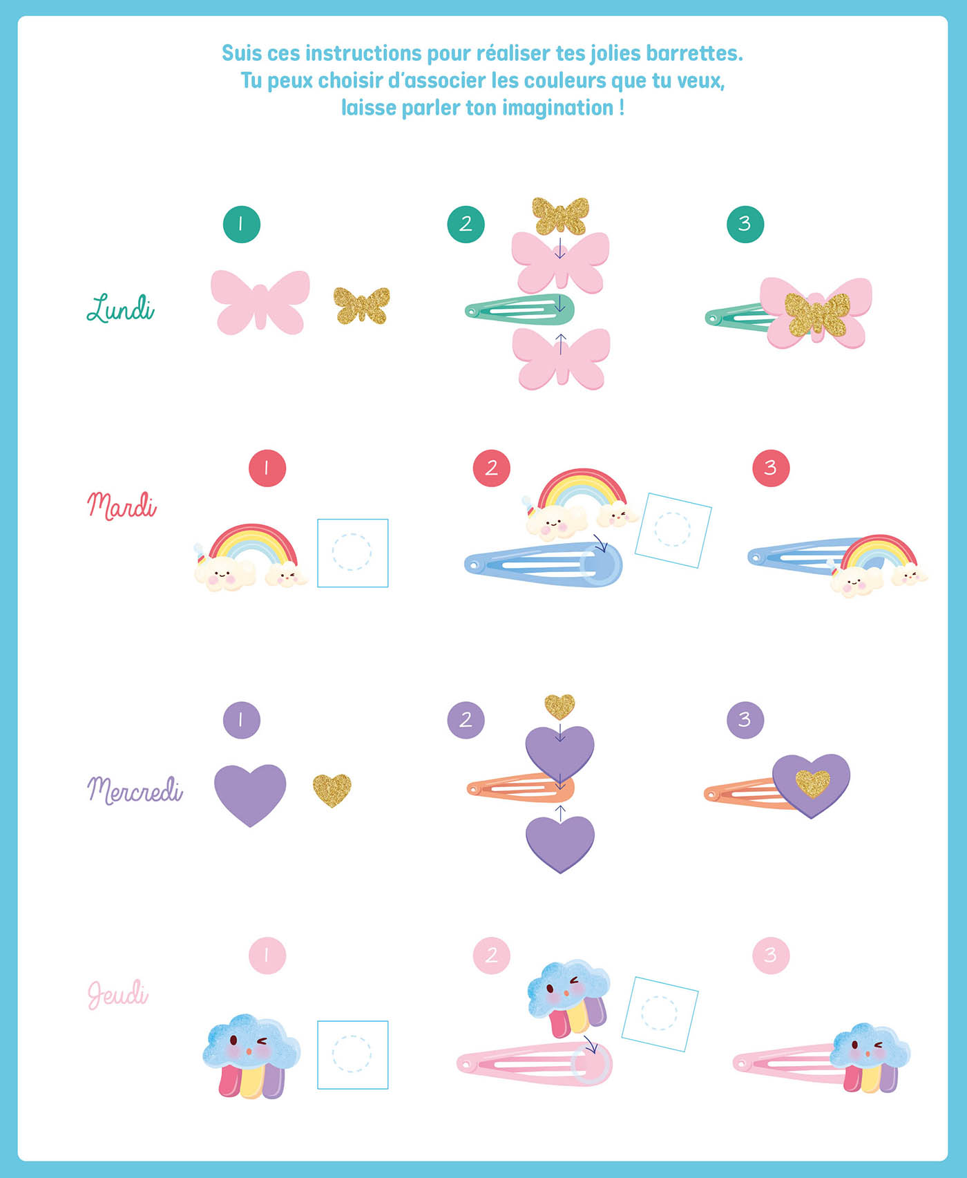 Mon Coffret D'artiste - Mon Semainier De Barrettes Arc-En-Ciel