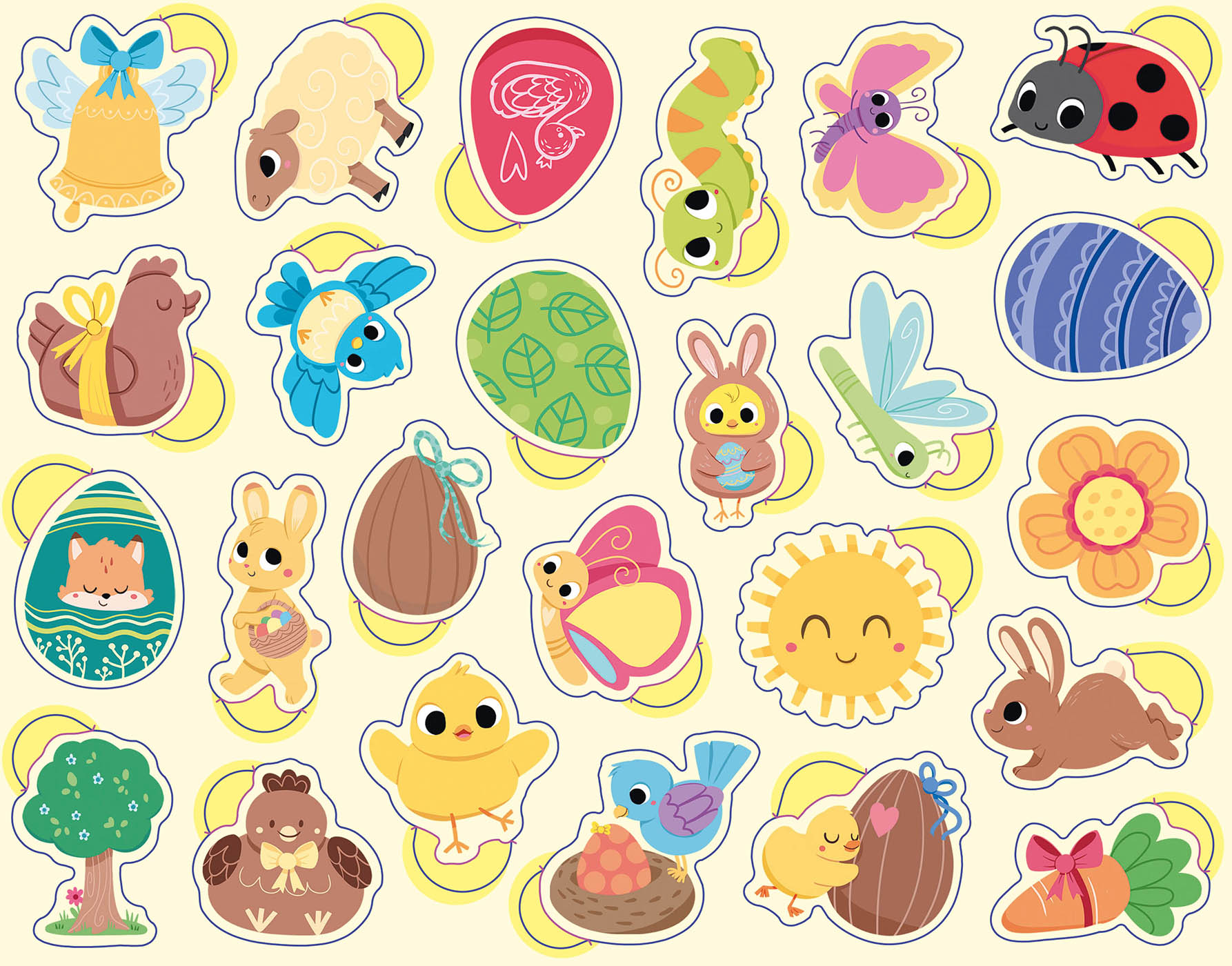 Boîte Métal - 300 Gommettes Pâques