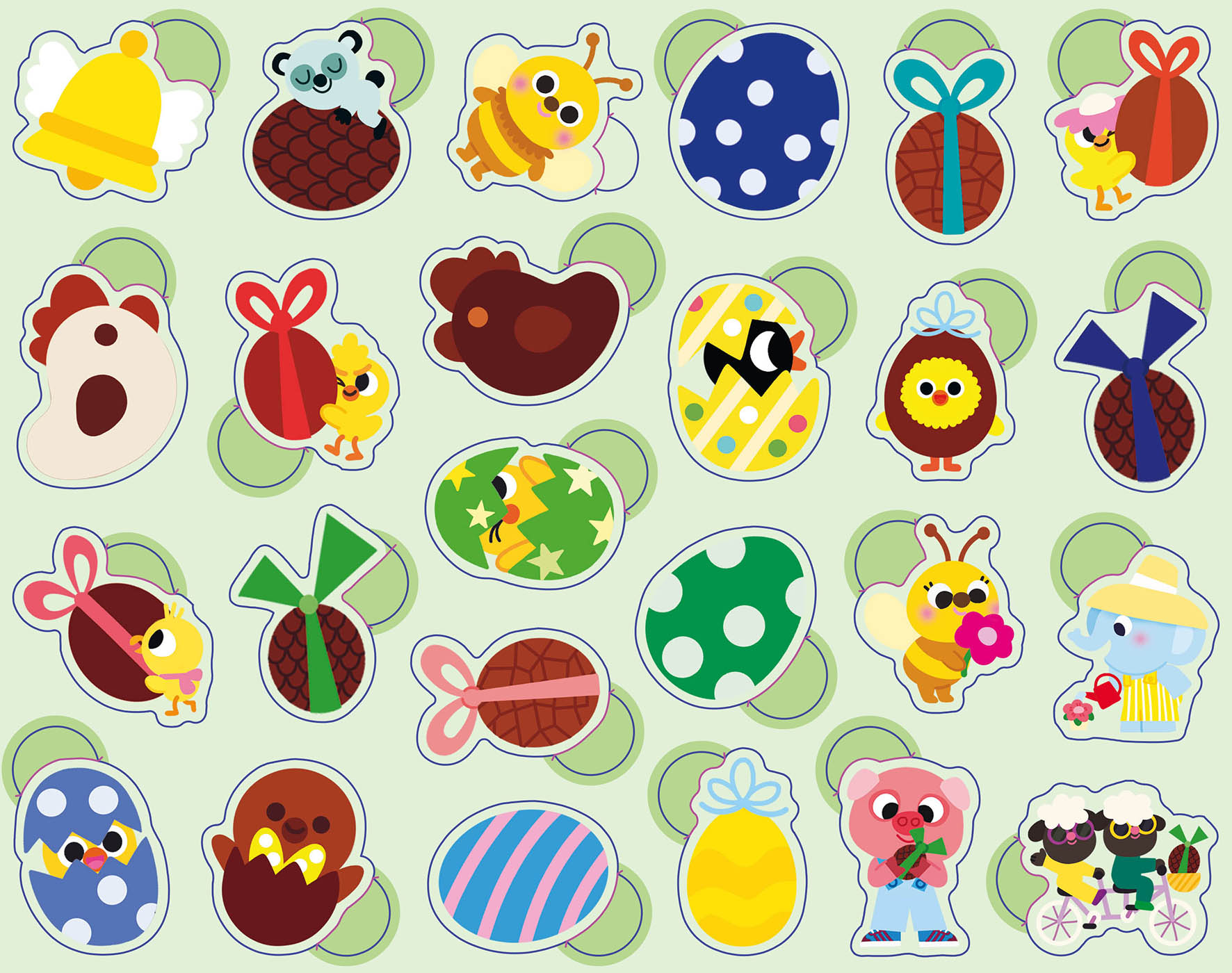 Boîte Métal - 300 Gommettes Pâques