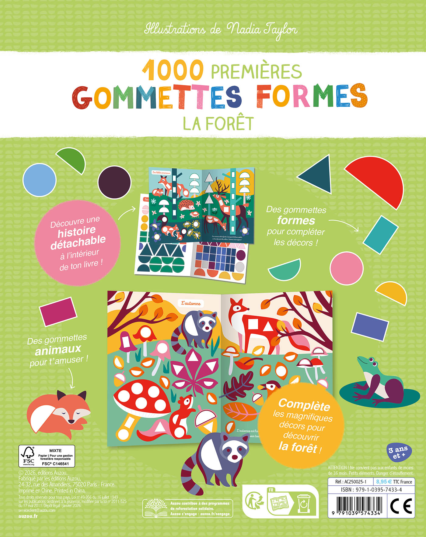 Mes Tout Premiers Autocollants - 1000 Premières Gommettes Formes Forêt