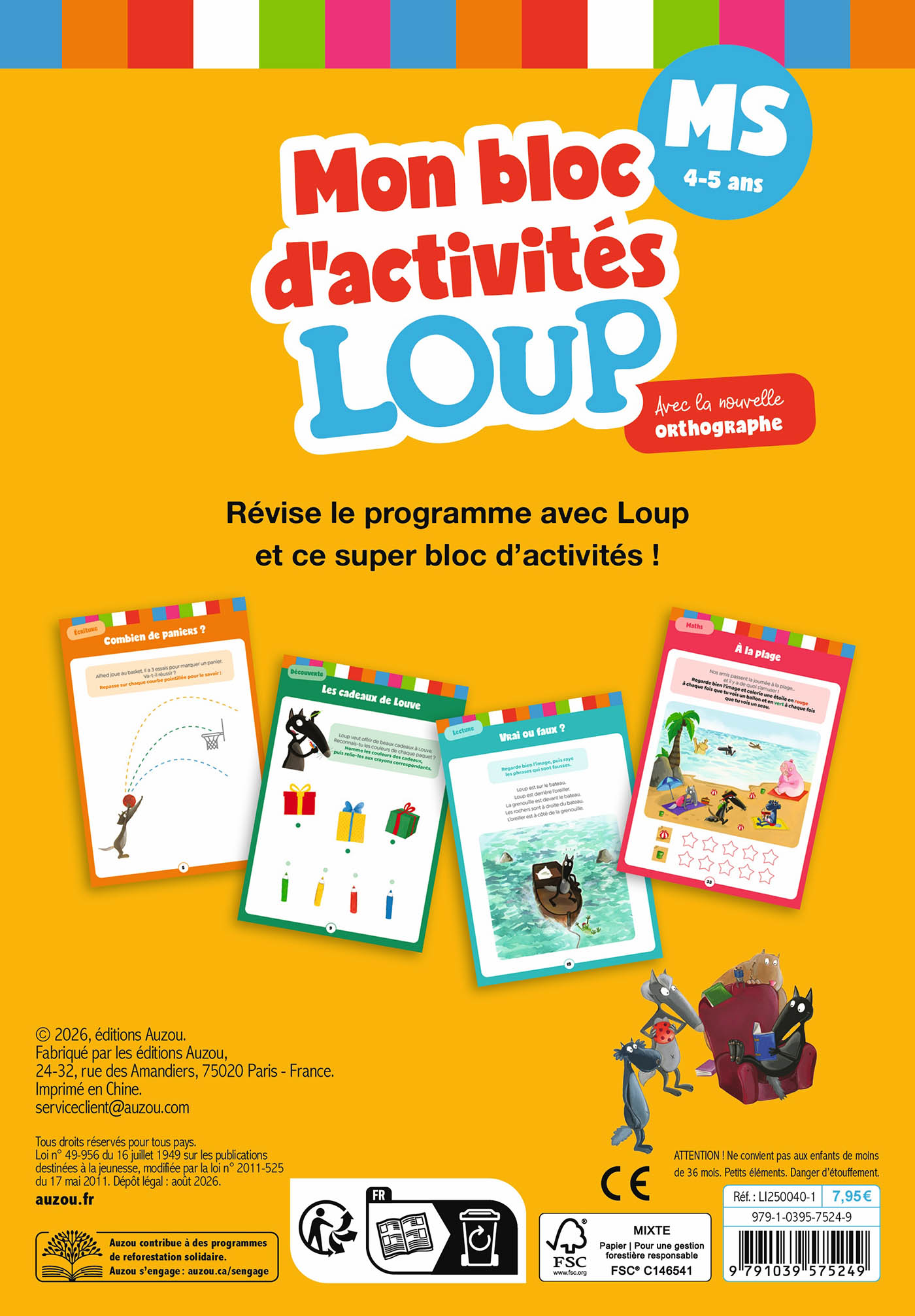 Mon Bloc D'activités Avec Loup - Ms