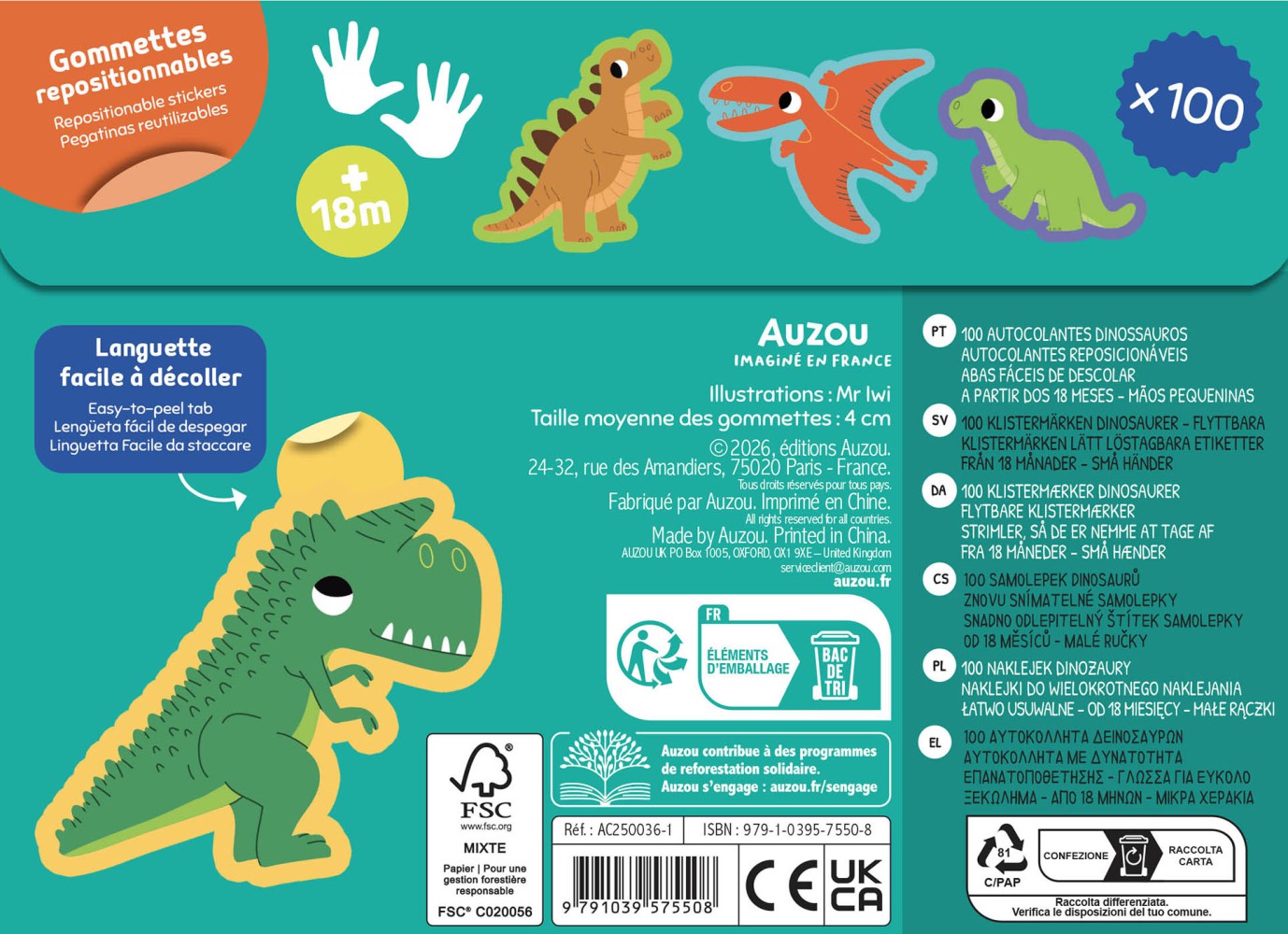 100 Gommettes - Dinosaures
