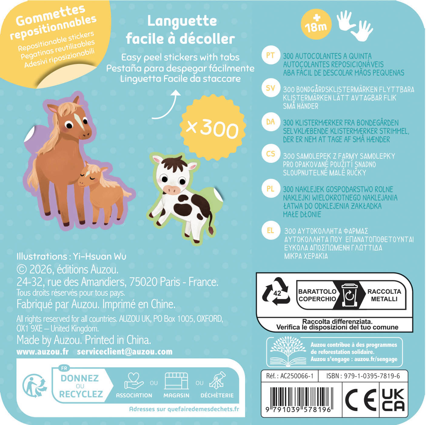 Boîte Métal - 300 Gommettes La Ferme