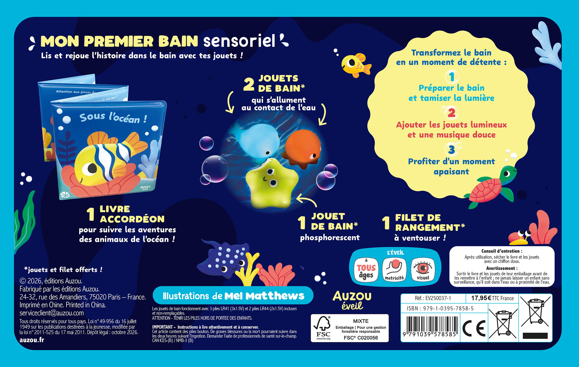 Mon Premier Livre De Bain - Mon Coffret De Bain Sensoriel - Pour Un Bain Apaisant !