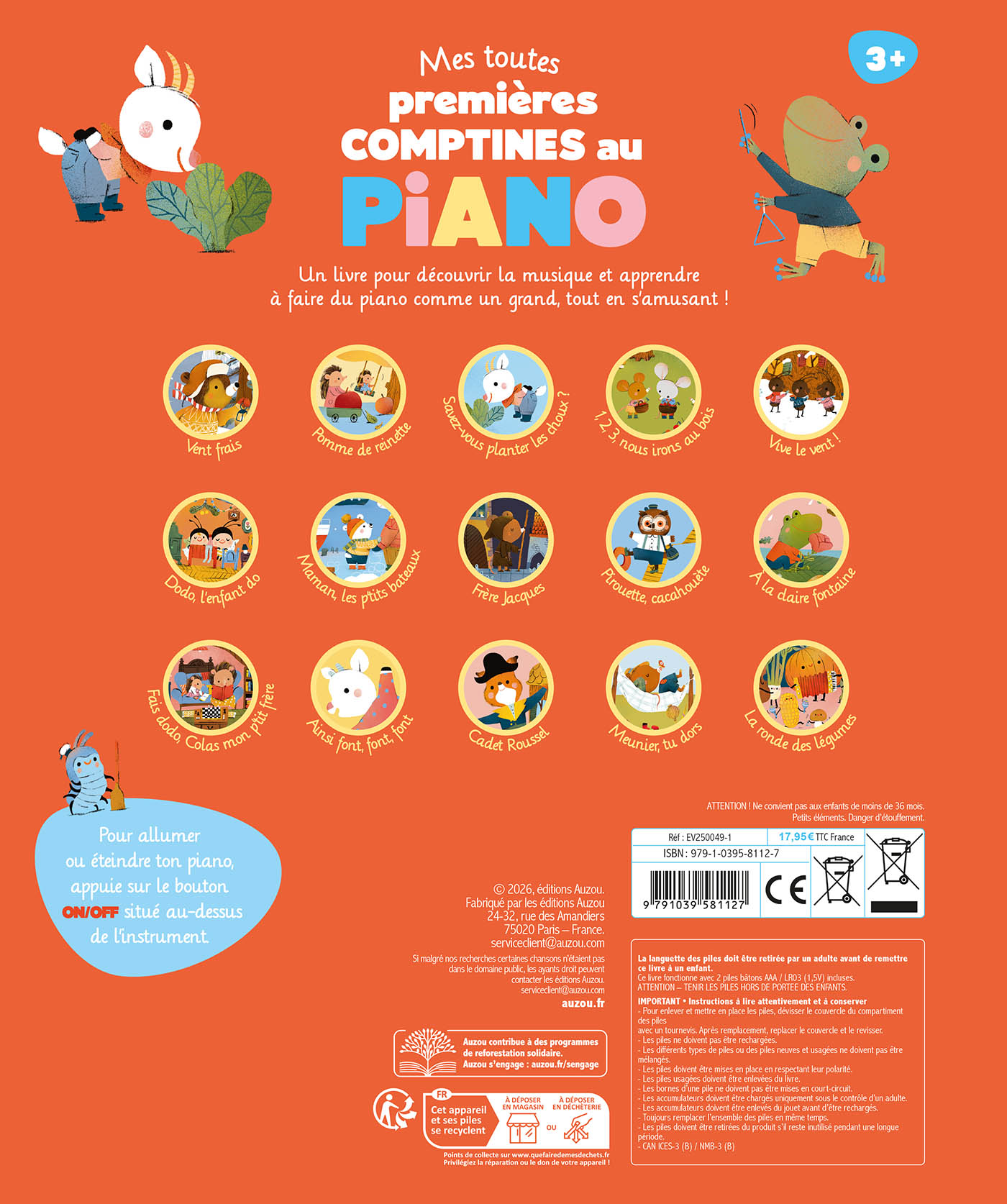 Mon Livre Piano - Mes Toutes Premières Comptines Au Piano