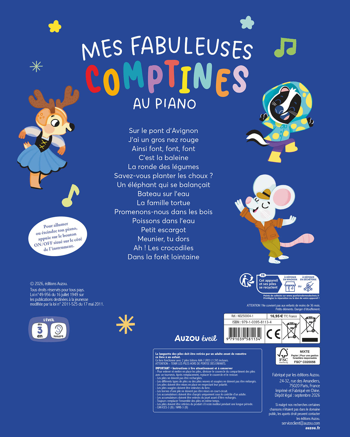 Mon Livre Piano - Mes Fabuleuses Comptines Au Piano