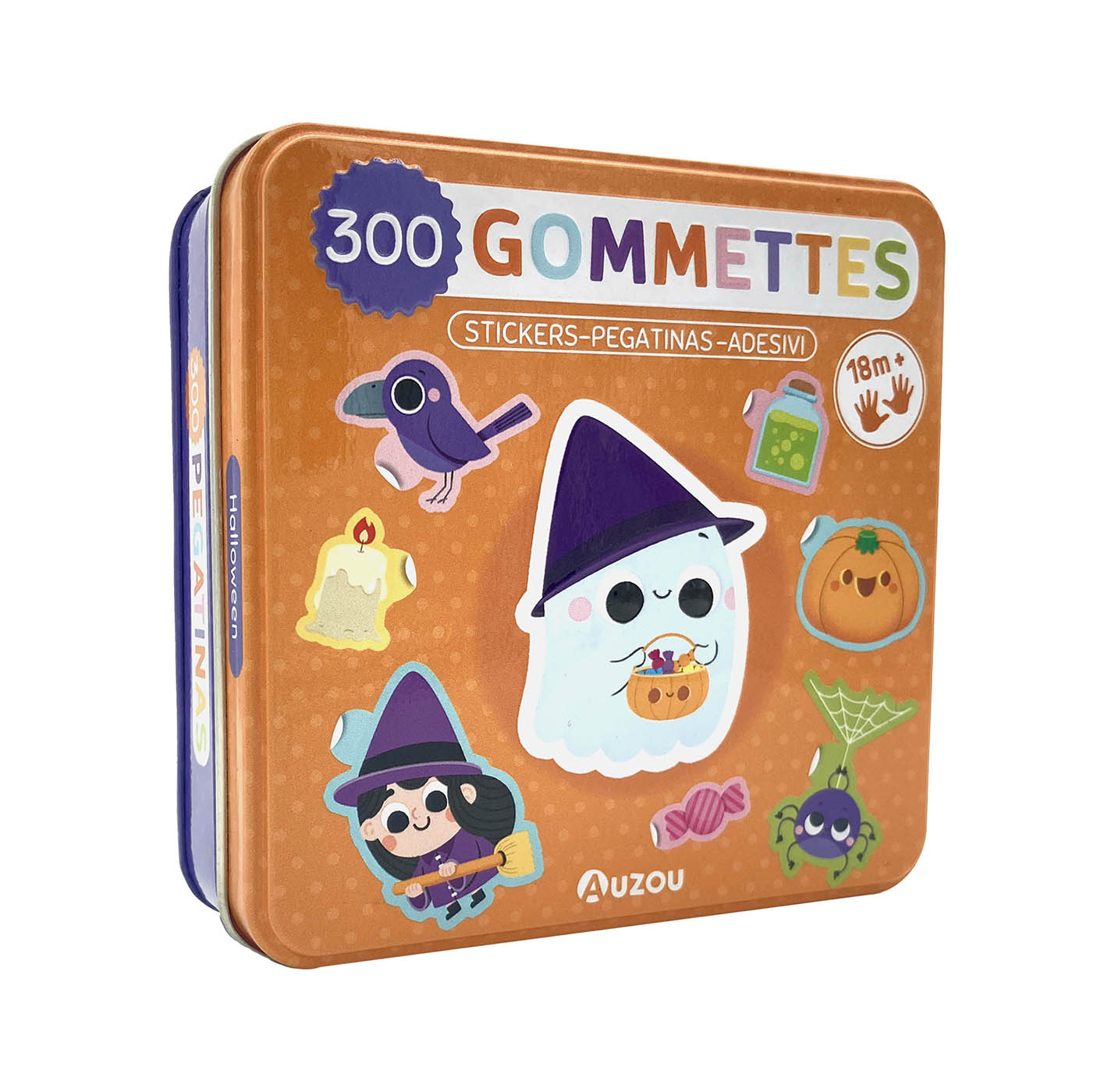 Boîte Métal - 300 Gommettes Halloween